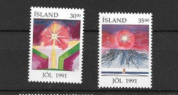 1991 MNH Iceland, Michel 758-9 Postfris** - Nuevos