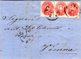 Lombardei Venetien Italien 1865, 3x5 So. Auf Brief V. Verona N. Österreich - Lombardo-Venetien