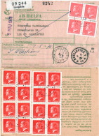 Schweden 1978, Me-Massenfrankatur 20x1,10 Kr. Auf Paketkarte V. Ljungskile - Cartas & Documentos