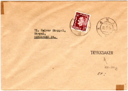 Norwegen 1954, EF 35 öre Auf Drucksache Brief (100-200 Gramm) V. Hamar. - Storia Postale