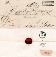 Preussen, K2 STETTIN PACKK. Auf Brief V. R2 STARGARD I.POM. M. Rs. Paketzettel - Storia Postale