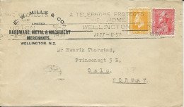 Neuseeland 1928, 1+2d Auf Brief V. Wellington N. Norwegen. Destination ! #3019 - Other & Unclassified