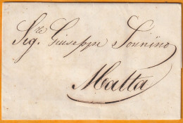1847 TUNISIE Précurseur تونس Lettre Pliée Avec Correspondance En Italien De Tunis تونس Vers MALTA Malte, GB - Sonstige & Ohne Zuordnung