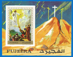 FUJEIRA 1970 Year Mint Block MNH(**) Ascension Of Christ Imperf. - Fujeira