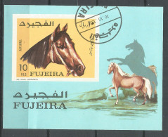 Fujeira 1971 Year, Used Block Horse Imperf. - Fudschaira