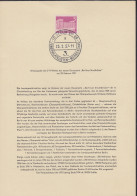 BERLIN 141, Ersttagsblatt ETB 19, Berliner Stadtbilder, 1957 - 1e Jour – FDC (feuillets)