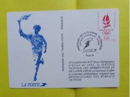 CPA  SOUVENIR PHILATELIQUE "XVIe JEUX OLYMPIQUES D'HIVER DE 1992" - Poste & Postini