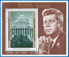 Manama 1972 Year, Used Block  Kennedy  - Manama