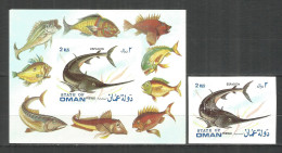 Oman 1971 Year, Mint Block  Fish - Autres - Asie