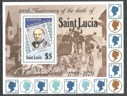 Saint Lucia 1979 Mint Block MNH (**) Rowland Hill - St.Lucie (1979-...)