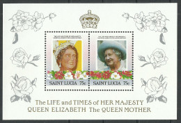 Saint Lucia 1985 Year, Mint Block MNH (**) Queen Elizabeth  - St.Lucie (1979-...)