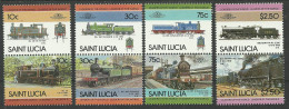 Saint Lucia 1985 Year, Mint Stamps MNH (**) Trains - St.Lucia (1979-...)