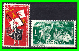 ESPAÑA 2 SELLOS AÑO 1965 - FUNDACIÓN DE SAN AGUSTIN Y NAVIDAD - - Oblitérés