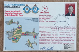 Australie - YT N°562 - SQUADRONS / ROYAL AIR FORCE - SYDNEY TO LONDON - 1975 - First Flight Covers