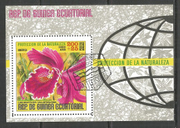 Equatorial Guinea 1974 Year , Used Block  Flowers - Guinea Equatoriale