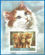 Sharjah 1972 Year Mint Block MNH(**) Cats Imperf.  - Sharjah