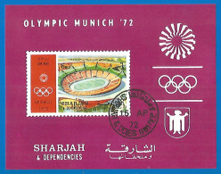 Sharjah 1972 Year, Used Block Sport  Imperf. - Sharjah