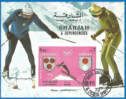 Sharjah 1972 Year, Used Block Sport  Imperf. - Sharjah