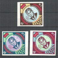 Yemen Kingdom 1967 Mint Stamps MNH (**) Michel # 251-253B Imperf. JOHN F KENNEDY - Yemen