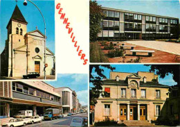 92 - Gennevilliers - Multivues - L'Eglise - La Faculté Des Lettres - La Salle Des Fêtes - La Mairie - Automobiles - CPM  - Gennevilliers