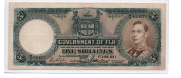 Fiji Five (5) Shillings  1951 King George VI P-37 VF - Figi