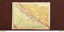 Dalmazia Scala 1:1750000 Carta Geografica O Mappa Del 1913 - Autres & Non Classés