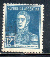 ARGENTINA 1923 JOSE DE SAN MARTIN 12c USED USADO OBLITERE' - Usati