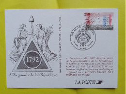 CPA  SOUVENIR PHILATELIQUE "200e" ANNIVERSAIRE DE LA PROCLAMATION DE LA REPUBLIQUE" - Poste & Postini