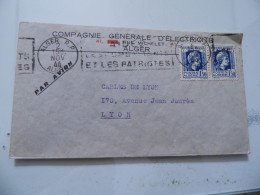 Busta Viaggiata  Per La Francia "COMPAGNIE GEBERALE D'ELECTRICITE' ALGER" 1944 - Lettres & Documents