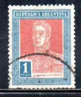 ARGENTINA 1923 JOSE DE SAN MARTIN 1p USED USADO OBLITERE' - Gebraucht