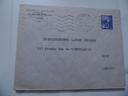 Busta Viaggiata  Per La Francia "GEORGES GHIDALIA TUNIS" 1955 - Storia Postale
