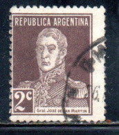 ARGENTINA 1923 1924 JOSE DE SAN MARTIN 2c USED USADO OBLITERE' - Oblitérés