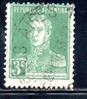 ARGENTINA 1923 1924 JOSE DE SAN MARTIN 3c USED USADO OBLITERE' - Used Stamps