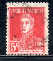 ARGENTINA 1923 1924 JOSE DE SAN MARTIN 5c USED USADO OBLITERE' - Oblitérés