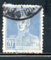 ARGENTINA 1923 1924 JOSE DE SAN MARTIN 20c USED USADO OBLITERE' - Usados