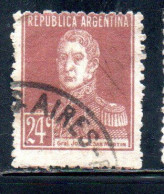 ARGENTINA 1923 1924 JOSE DE SAN MARTIN 24c USED USADO OBLITERE' - Usados