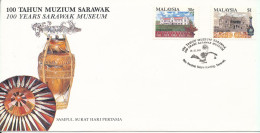 Malaysia FDC 21-12-1991 Sarawak Museum 100th Anniversary Complete Set Of 2 With Cachet - Malaysia (1964-...)