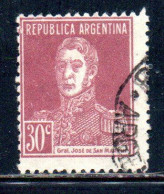 ARGENTINA 1923 1924 JOSE DE SAN MARTIN 30c USED USADO OBLITERE' - Used Stamps