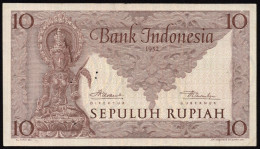 Indonesia 10 Rupiah 1952 P-43a XF Banknote - Indonésie