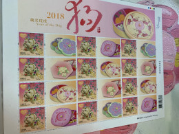 Hong Kong Stamp MNH 2018 New Year Dog Sheet Orchids - Año Nuevo