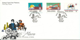 Malaysia FDC 25-4-1991 25th Anniv Of MARA  Complete Set Of 3 With Cachet - Malaysia (1964-...)