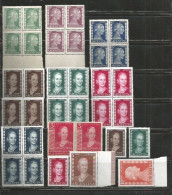 1954 Eva Peron Blocks ** - Neufs