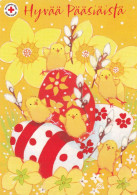 Postal Stationery - Easter Flowers - Chicks - Eggs - Red Cross - Suomi Finland - Postage Paid - Postal Stationery