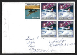 Carta De São Tomé Com 5 Selos Do Avião Concorde. Letter From São Tomé With 5 Stamps From The Concorde Plane. - São Tomé Und Príncipe