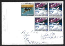 Carta De São Tomé Com 5 Selos Do Avião Concorde. Letter From São Tomé With 5 Stamps From The Concorde Plane. - Sao Tome And Principe