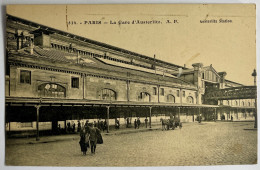 PARIS - Gare D'Austerlitz A.P. Animée, Superbe Carte Ancienne. Timbres Centenaire Algérie 1930 - Stazioni Senza Treni