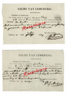 2 Oude Documenten Uitnodiging Schuttersgilde Ledeberg Gent 1839 Nieuwe Confrator Schieten Der Koningsvogel Eedaflegging? - Manuskripte