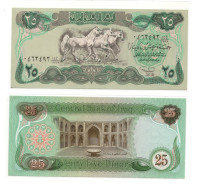 Iraq 25 Dinars ND 1990 Arabian Horses  UNC P-73 Gulf War Emergency Issue - Iraq