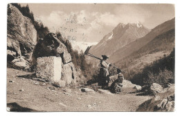 Postcard Switzerland VS Valais Paysanne D'Evolène Sur Le Chemin De La Chapelle E La Garde Jullien 7072 Posted 1911 - Evolène