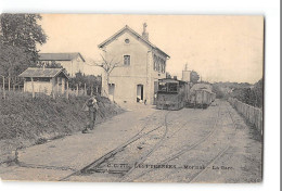 CPA 64 Morlaas La Gare Et Le Train Tramway - Morlaas